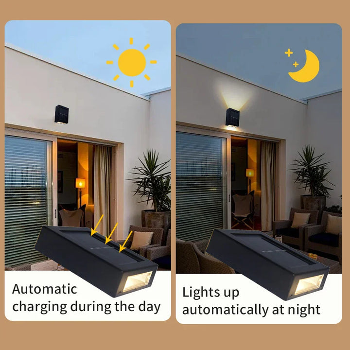 Waterproof LED Solar Wall Light: Up and down light for balcony, garden, street and landscape | Kalsten
