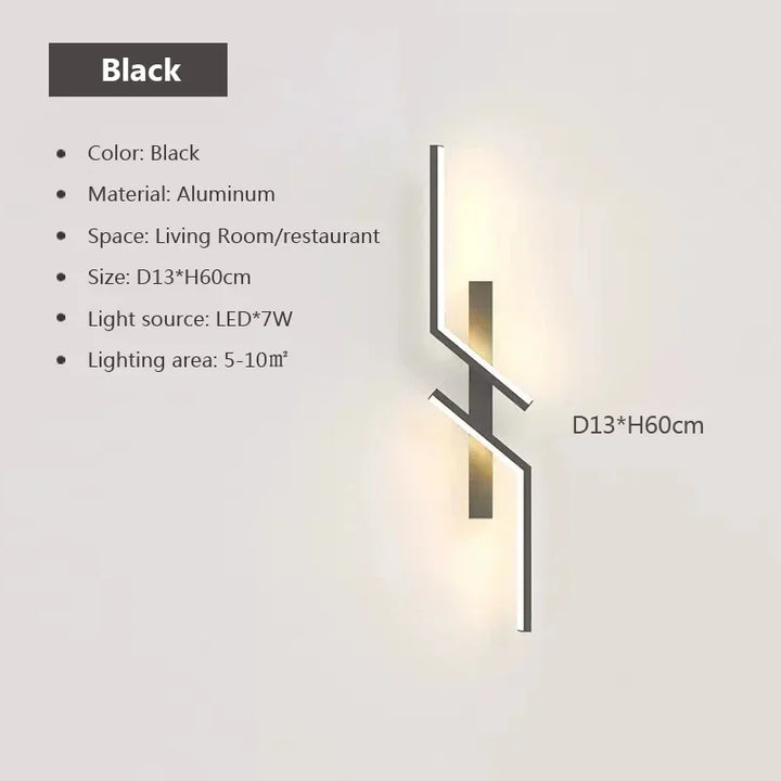 Modern LED Wall Lamp – Minimalist Design, Up & Down Lighting for Bedroom, Living Room, TV Sofa, and Lobby – Dimmable Wall-Mounted Light | Kalsten