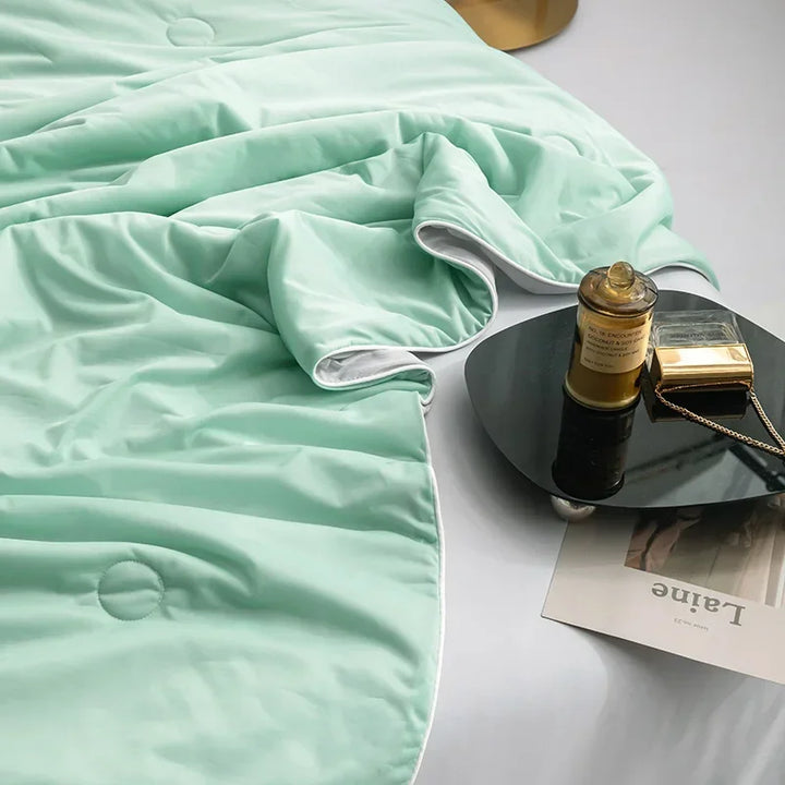 Air Condition Summer Comforter — Pure Color Ice Silk Cooling Blanket, Lightweight & Smooth Twin/King Size Quilt | Kalsten