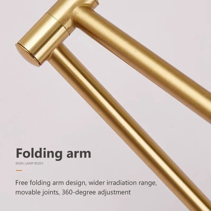 Nordic LED Glass Wall Lamp – Swing Arm Telescopic Folding Reading Light for Bedroom, Living Room, and Study, Adjustable Long Pole Design | Kalsten