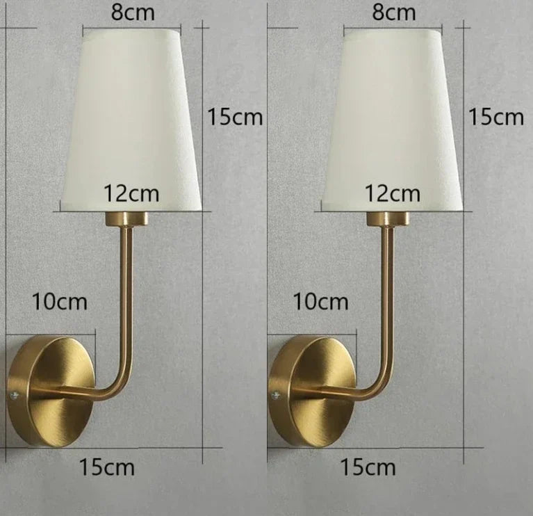 Nordic Minimalist Wall Lamp – Modern Linen Lampshade with Elbow Design for Living Room, Bedroom, and Staircase | Kalsten