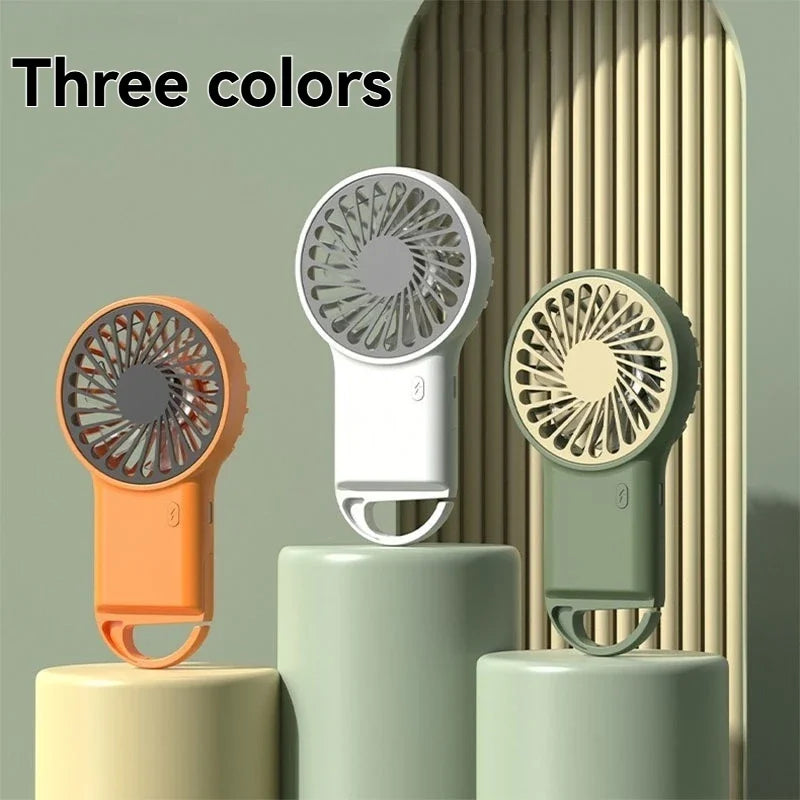 New Foldable USB Rechargeable Mini Fan | Handheld Desktop Fan with Cartoon Design & Hook for Outdoor, Home & Office Use | Kalsten