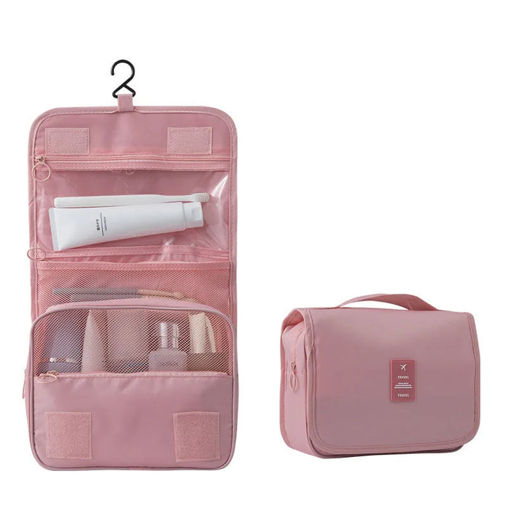 Kalsten | Travel toiletry bag for hanging | 6 compartments & moisture compartment | Compact & versatile | Water-repellent polyester