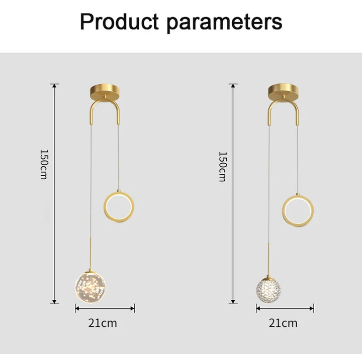 Modern LED Pendant Light – 2-Way Indoor Hanging Lamp for Living Room, Bedroom, Dining Table with Adjustable 3 Light Colors | Kalsten