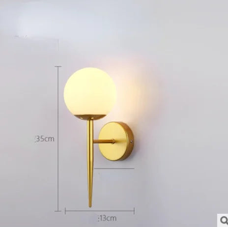 Modern LED Gold Glass Ball Wall Lamp for Indoor Lighting Decoration | Kalsten