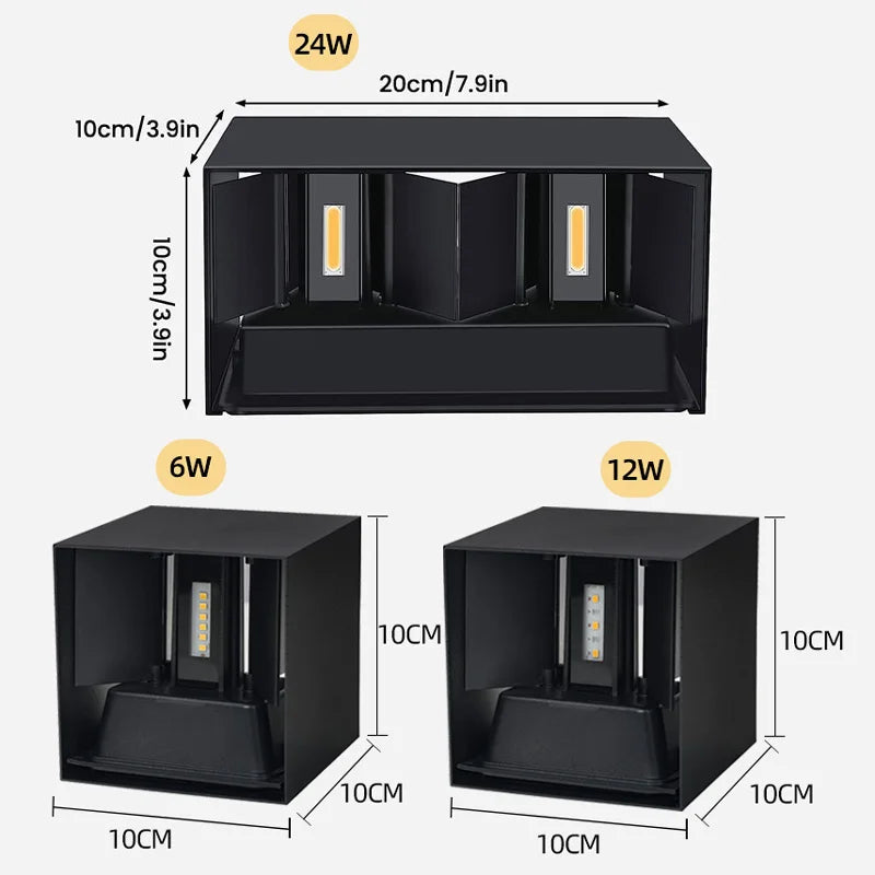 Contemporary Aluminum LED Wall Lamp - Waterproof IP65 Outdoor/Indoor Wall Light | Kalsten