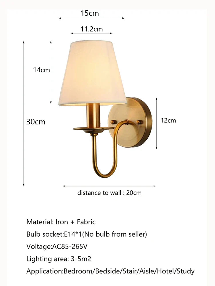 Elegant Fabric Wall Lamp - Vintage European Charm for Every Space | Kalsten