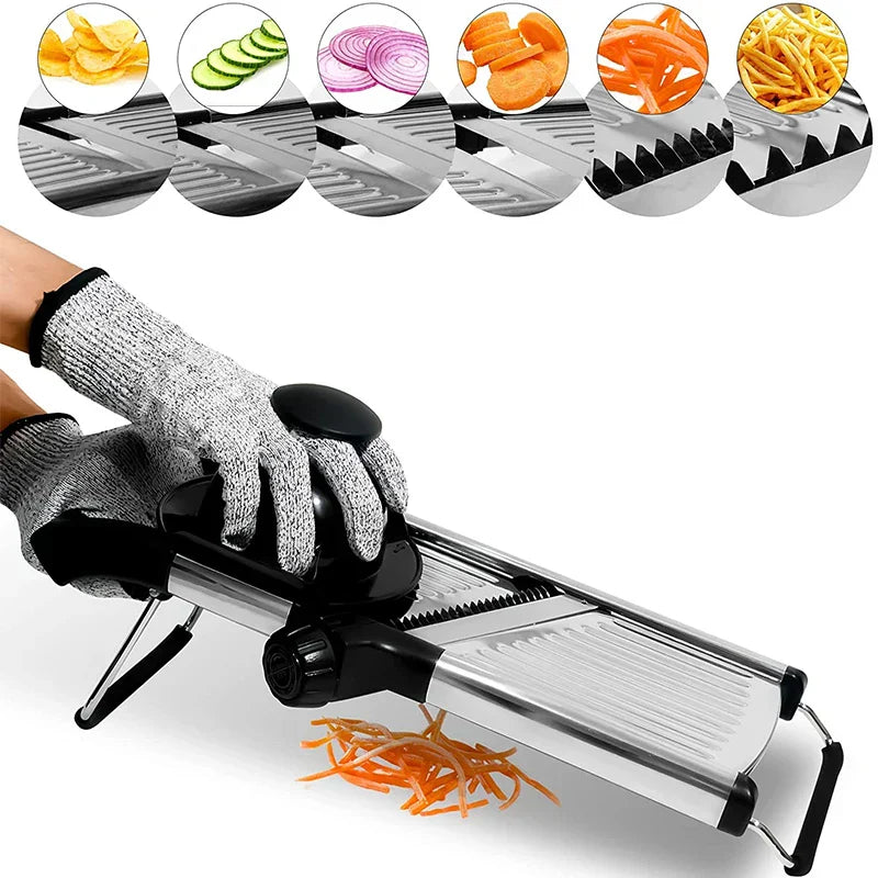 Kalsten | Vegetable Cutter SchnittProfi | Adjustable Mandoline | Stainless Steel Blades | For Potatoes, Tomatoes & More