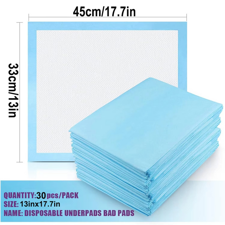 Kalsten | 30-Pack Super Absorbent Disposable Urine Pads for Pets and Elderly Care, 13 x 18 Inches