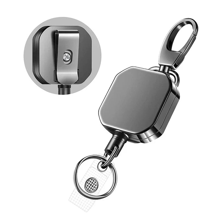 Kalsten | Metal Retractable Carabiner Keychain with Steel Cord – Safety Reel 71.8 cm