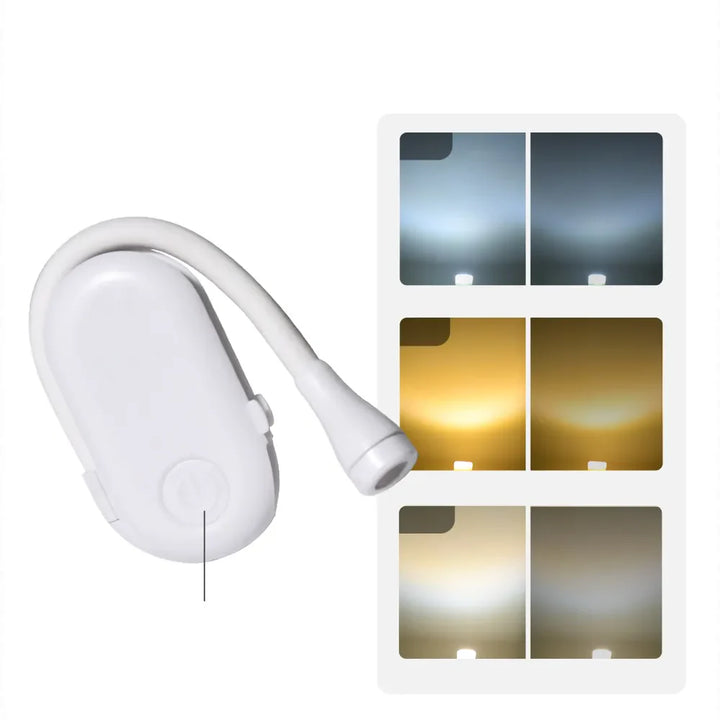 Kalsten | Mini Book Light - Portable Clip-On Night Light with USB Charging, Dimmable LED for Bedroom, Eye Protection, and Camping - 360° Flip Clip Book Lamp