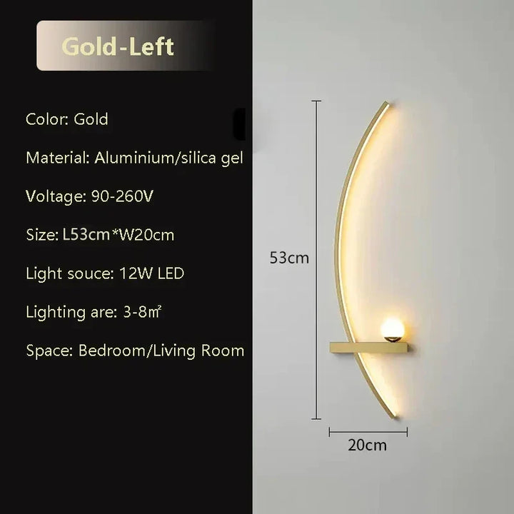 Modern LED Wall Lamp – Aluminium 53cm Long Strip Light for Bedroom, Living Room, Aisle, and Indoor Use – Dimmable with Remote Control | Kalsten
