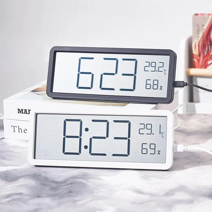 Large Digital Wall Clock with Temperature and Humidity Display – Perfect for Living Room, Bedroom, and Office | Kalsten
