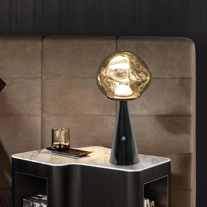 Modern Mini Table Lamp in Lava Design with LED Light - Decorative Lamp for Living Room, Bedroom & Office | Kalsten