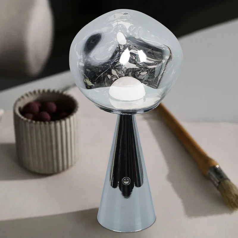 Modern Mini Table Lamp in Lava Design with LED Light - Decorative Lamp for Living Room, Bedroom & Office | Kalsten