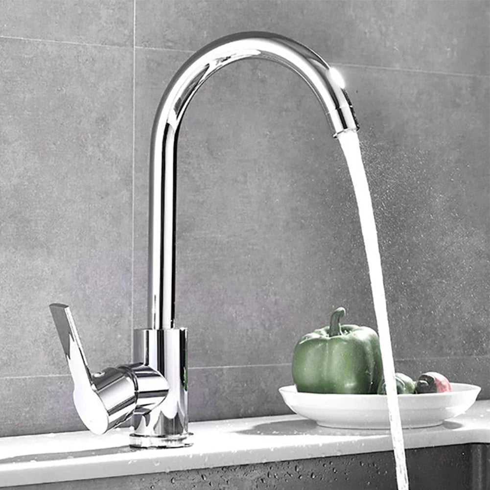 Chrome faucet with single lever mixer – High-quality faucet for sinks, easy to clean, durable and simple installation for modern kitchens | Kalsten