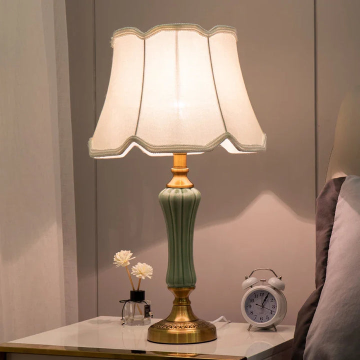 Modern Hotel Bedside Lamp Table Ceramic Light - Nordic Ins Fabric Desk Light - Household Foyer Living Room Bedside Study Desk Lamp | Kalsten