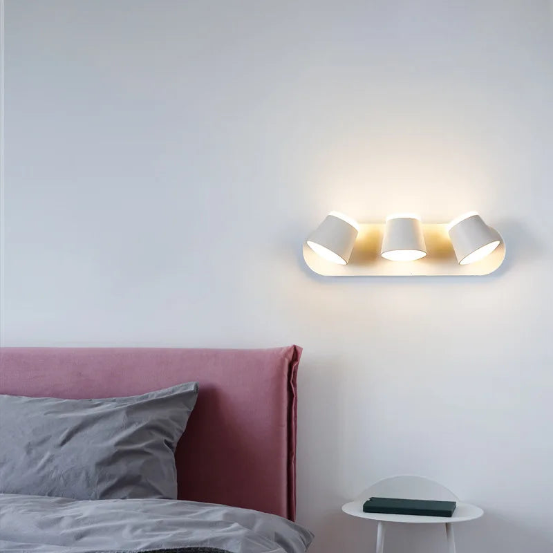 Modern LED Wall Sconce – 330° Swivel, 3000K & 6500K Adjustable White Light, Aluminum Alloy Wall Mount Light for Bedroom, Kitchen, and Living Room | Kalsten