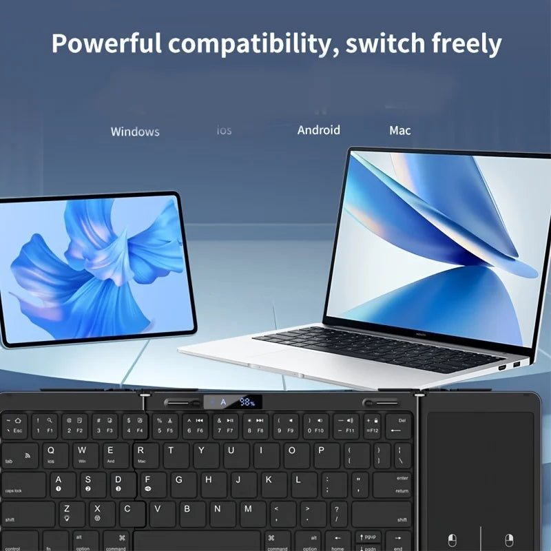 Kalsten | Foldable RGB Wireless Built-in Touchpad Backlit Travel Keyboard