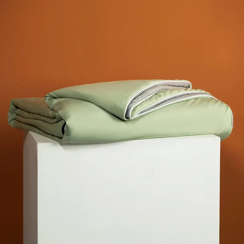 Air Condition Summer Comforter — Pure Color Ice Silk Cooling Blanket, Lightweight & Smooth Twin/King Size Quilt | Kalsten