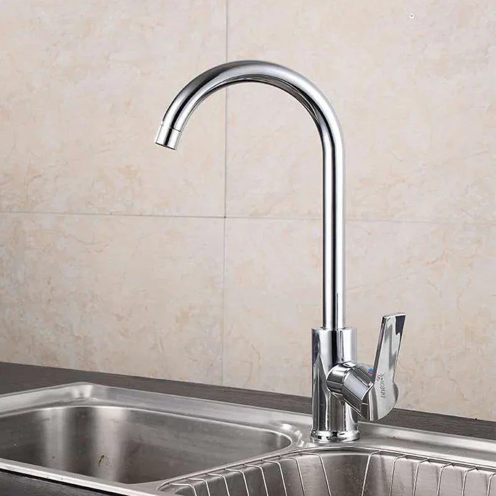 Chrome faucet with single lever mixer – High-quality faucet for sinks, easy to clean, durable and simple installation for modern kitchens | Kalsten