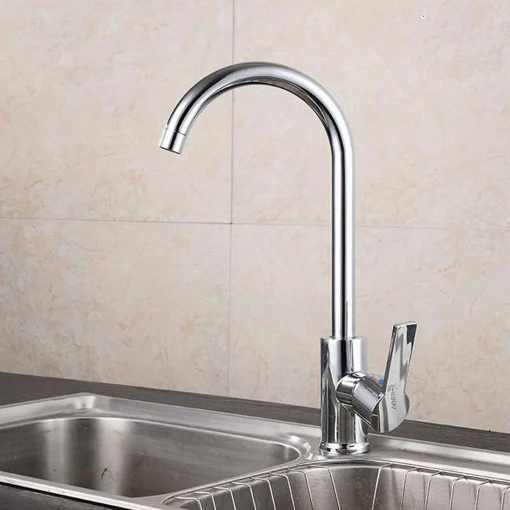 Chrome faucet with single lever mixer – High-quality faucet for sinks, easy to clean, durable and simple installation for modern kitchens | Kalsten