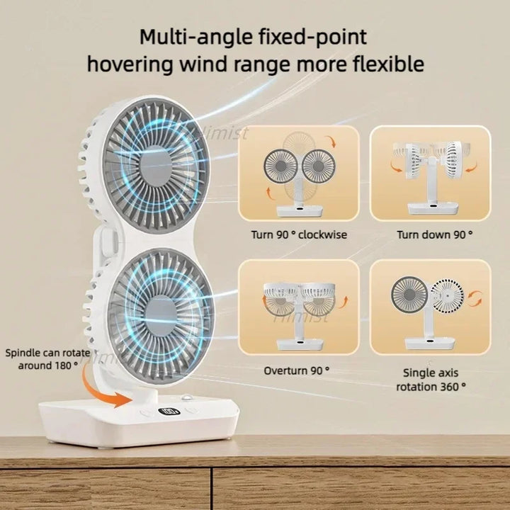 Lightweight Double Blades Rechargeable Travel Camp Cooler Fan | Kalsten