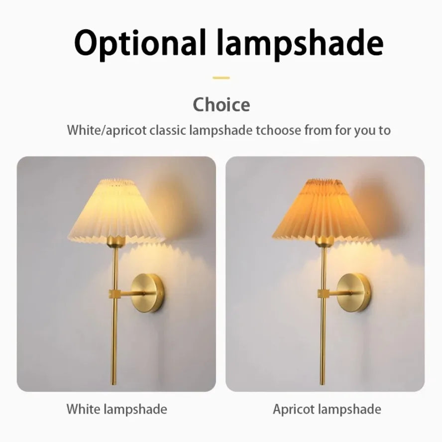 Nordic LED Wall Lamp – Modern Retro Design for Living Room, Bedroom, and Study, E27 Base, Fabric Shade, Wall-Mounted | Kalsten
