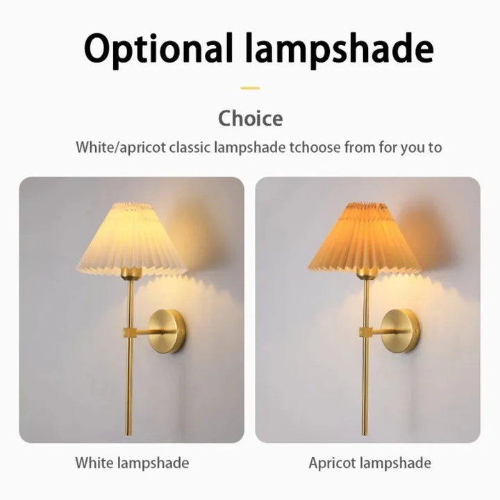 Nordic LED Wall Lamp – Modern Retro Design for Living Room, Bedroom, and Study, E27 Base, Fabric Shade, Wall-Mounted | Kalsten