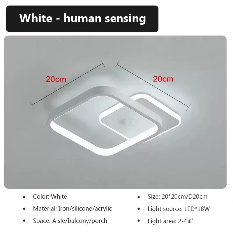 Modern LED Ceiling Lamp with Motion Sensor – Energy-Efficient Lighting for Living Room, Bedroom, Corridor, and Stairs (90-260V) | Kalsten