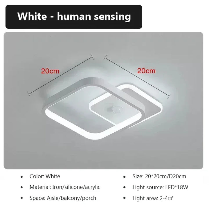 Modern LED Ceiling Lamp with Motion Sensor – Energy-Efficient Lighting for Living Room, Bedroom, Corridor, and Stairs (90-260V) | Kalsten