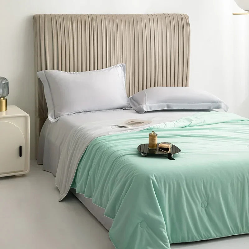 Air Condition Summer Comforter — Pure Color Ice Silk Cooling Blanket, Lightweight & Smooth Twin/King Size Quilt | Kalsten
