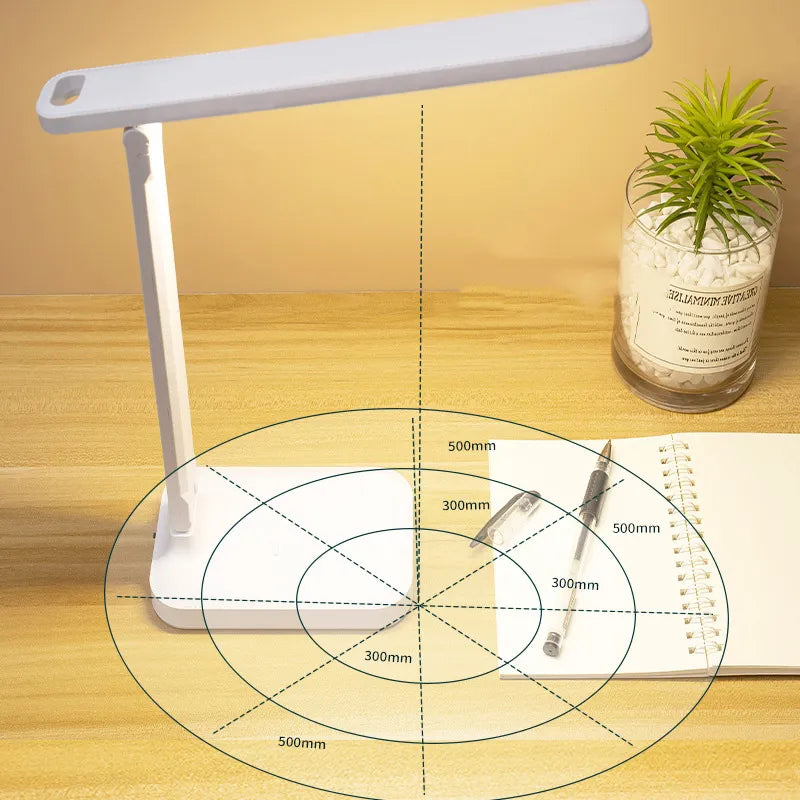 6000mAh rechargeable LED table lamp USB 3 color stepless dimmable desk lamp touch foldable eye-protecting reading night light | Kalsten