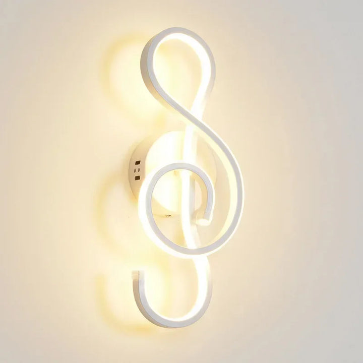 Modern LED Wall Lamp - Musical Note Wall Sconce for Bedroom, Living Room, and Study, Touch On/Off, Up & Down Light Direction, Indoor Home Decor | Kalsten