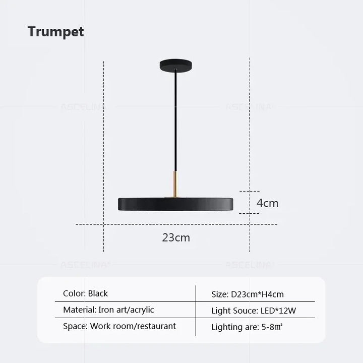 Modern LED Pendant Light – 23/30cm Disc Hanging Lamp for Bedroom, Living Room, Office, and Aisle – Dimmable LED Ceiling Light | Kalsten
