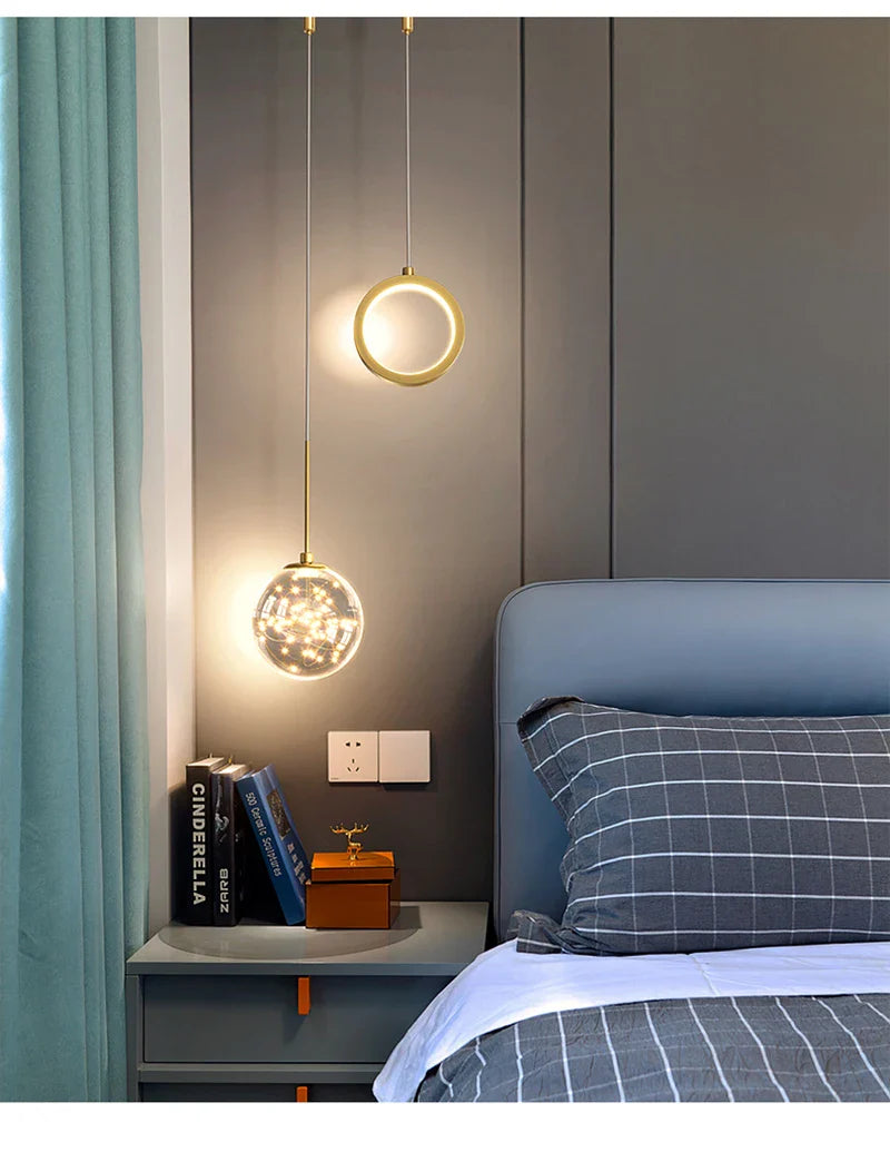 Modern LED Pendant Light – 2-Way Indoor Hanging Lamp for Living Room, Bedroom, Dining Table with Adjustable 3 Light Colors | Kalsten
