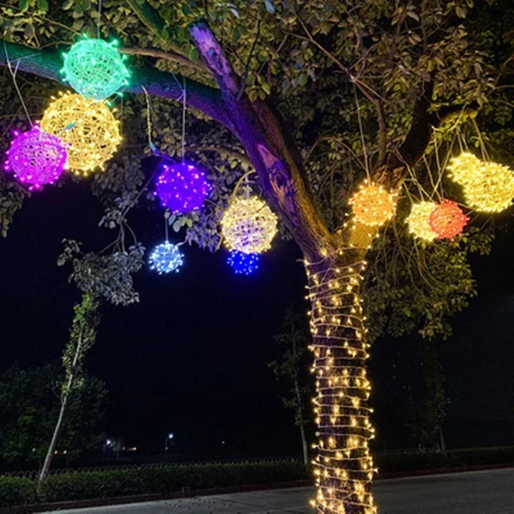 LED Rattan Ball String Lights – Decorative Outdoor Lighting for Gardens and Parties | Kalsten