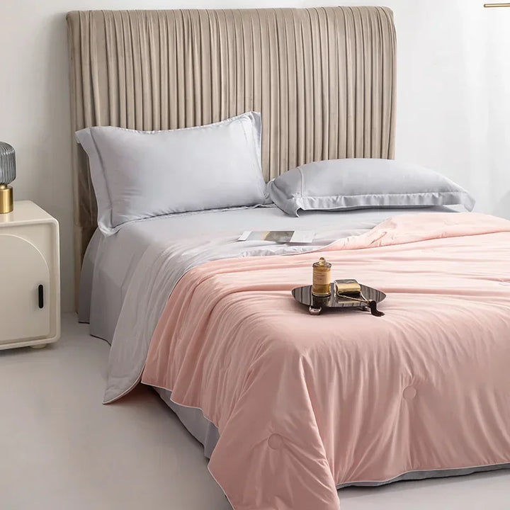Air Condition Summer Comforter — Pure Color Ice Silk Cooling Blanket, Lightweight & Smooth Twin/King Size Quilt | Kalsten