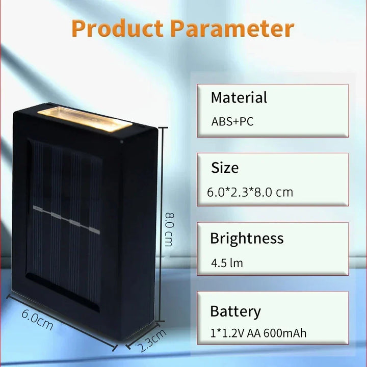 Waterproof LED Solar Wall Light: Up and down light for balcony, garden, street and landscape | Kalsten