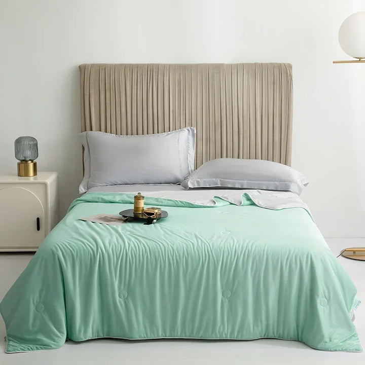 Air Condition Summer Comforter — Pure Color Ice Silk Cooling Blanket, Lightweight & Smooth Twin/King Size Quilt | Kalsten