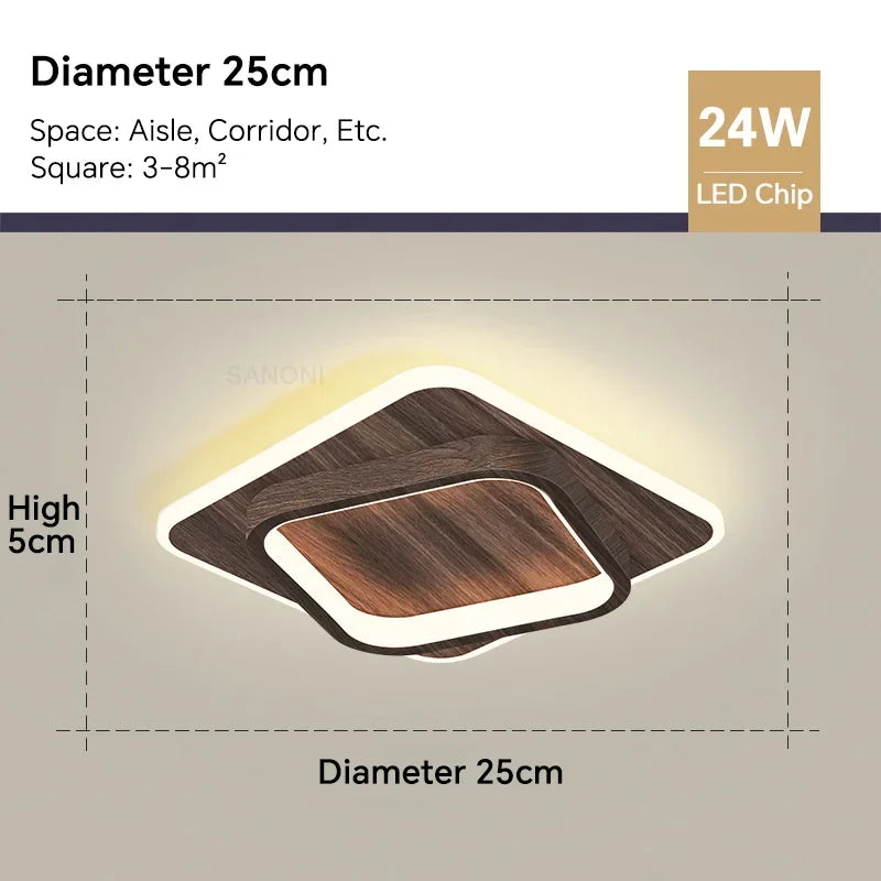 Modern LED Ceiling Lamp - Square Ceiling Light Fixture for Living Room, Stair, Aisle, and More | Kalsten
