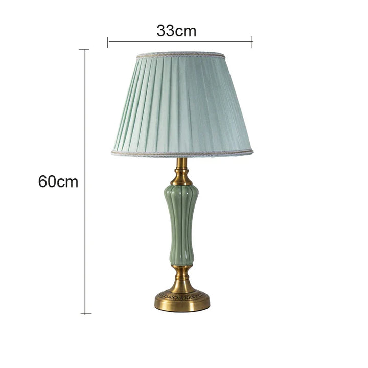 Modern Hotel Bedside Lamp Table Ceramic Light - Nordic Ins Fabric Desk Light - Household Foyer Living Room Bedside Study Desk Lamp | Kalsten