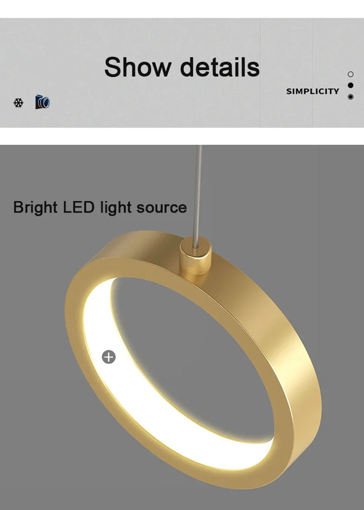 Modern LED Pendant Light – 2-Way Indoor Hanging Lamp for Living Room, Bedroom, Dining Table with Adjustable 3 Light Colors | Kalsten