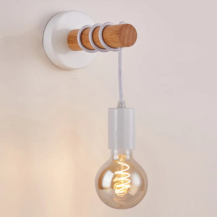 Modern Minimalist E27 Wood Wall Light – LED Wall Sconce for Bedroom, Kitchen, Dining Room, and Stairway, Indoor & Outdoor Home Lighting | Kalsten