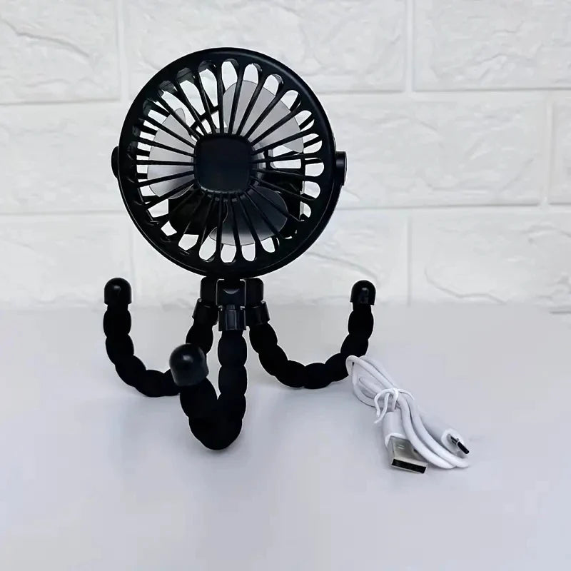 Rechargeable Baby Stroller Fan: Handheld USB Bladeless Mini Ventilator - Silent Cooling for Outdoor Use, Neck and Table Fan | Kalsten
