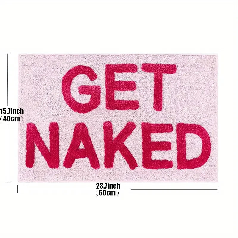 BlushNaked Tufted Design Rug – Pink "Get Naked" Bath & Living Rug | Kalsten