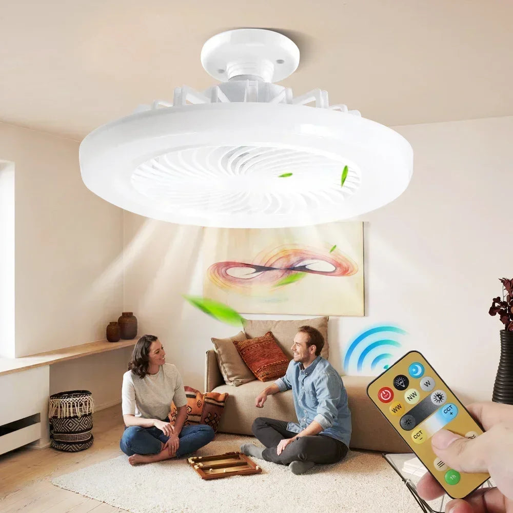 Upgrade Your Living Space with the Smart Remote Control Ceiling Fan - LED Lighting and E27 Converter Base Included for Ultimate Convenience | Kalsten