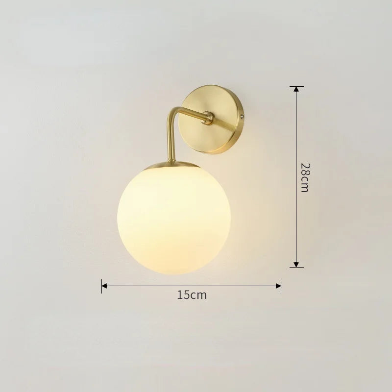 Modern LED Gold Glass Ball Wall Lamp for Indoor Lighting Decoration | Kalsten