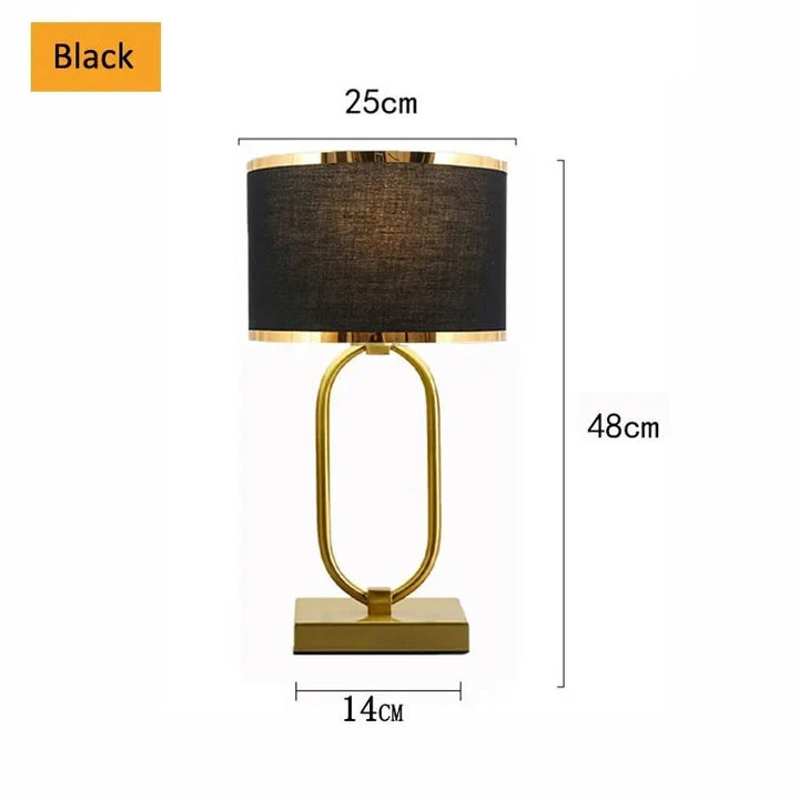 Luxurious European Cloth and Metal Table Lamp - Perfect for Study, Bedside, and Living Room Décor | Kalsten