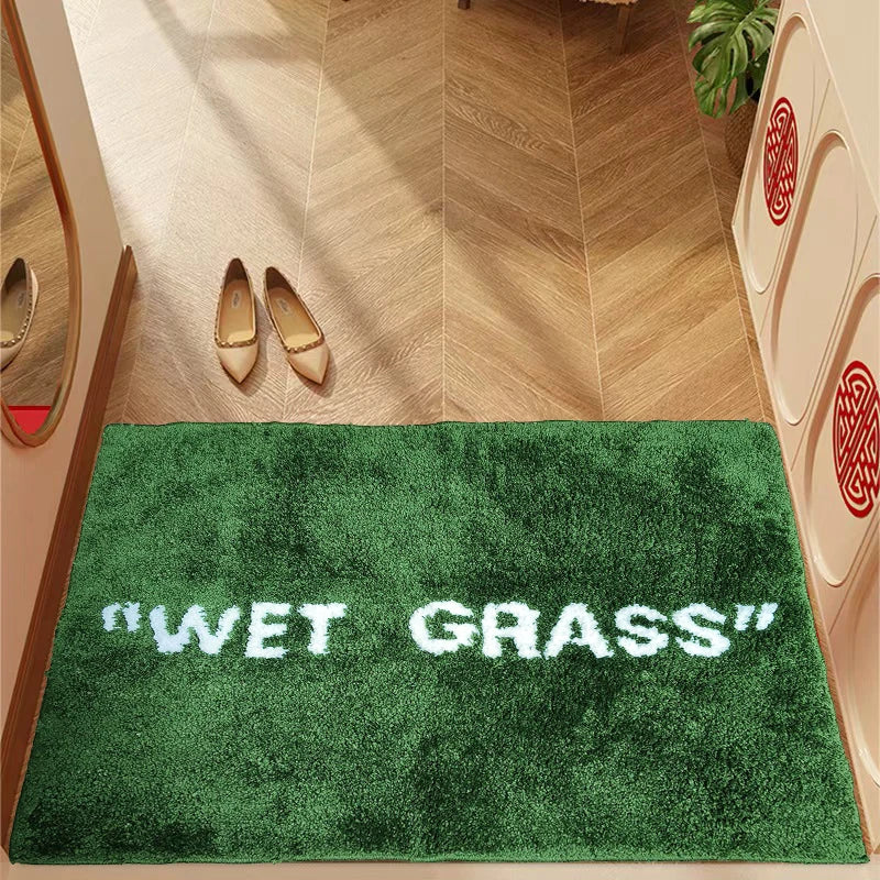 FreshLawn Comfort Mat – Trendy "Wet Grass" Doormat in Green with Soft Plush | Kalsten